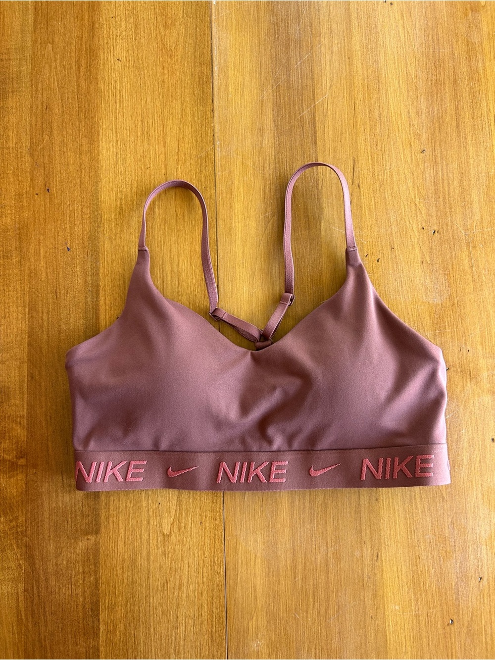 Nike Women's Mauve Pink Sports Bralette with Logo Band
